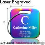Customizable Stainless Steel Square Luggage Tags, Personalized, TSA Approved - Image 4