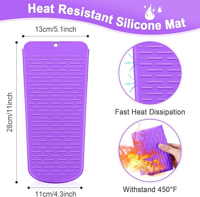 Shappy 2 Pcs Heat Resistant Hair Tools Bag Curling Iron Travel Case Cover Neoprene Flat Iron Holder Travel Case and Silicone Mat Pouch for Hot Hair Tools Storage Organizer(Starry Sky)