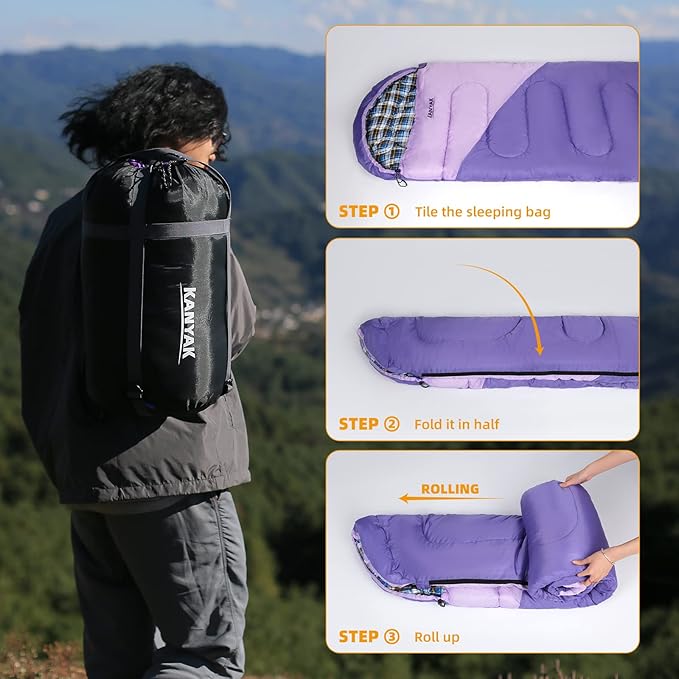 Camping Sleeping Bag, 32℉ Sleeping Bags - Image 5
