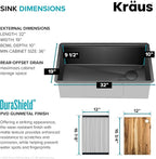 KRAUS Kore Workstation 32-inch Undermount 16 Gauge Black Stainless Steel Single - Image 4