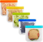 zip 5-pack Reusable Sandwich Lunch Food Storage Bags | BPA-Free, Food Grade by rezip