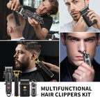 HIENA PRO Hair Clippers for Men Professional, Cordless Barber Clipper & T-Blade Beard/Hair Trimmer Set, Electric Razor Foil Shaver Nose Trimmer Barber Kit, Men's Hair Cutting Kit with 8 Guide Combs