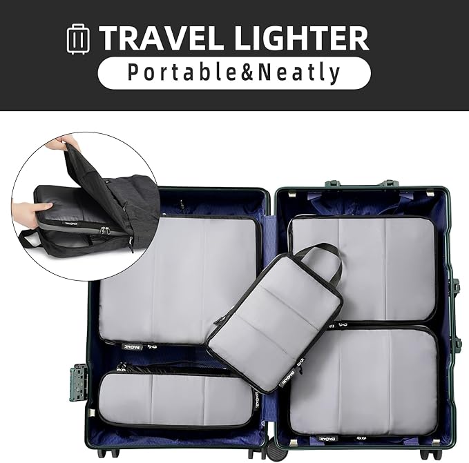BAGAIL 6 Set Ultralight Compression Packing Cubes Packing Organizer - Image 7