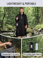 SaphiRose Hooded Rain Poncho Waterproof Raincoat Jacket - Image 5