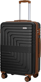 Romswi Expandable 24" Checked Luggage, Medium Hardshell Suitcase by Romswi