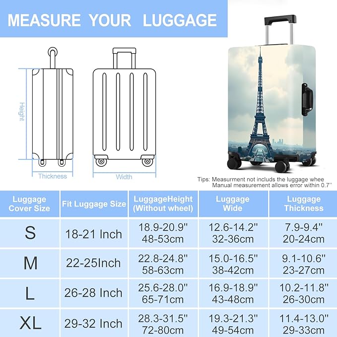 Luggage Cover Washable Suitcase Protector Anti-scratch Suitcase cover Fits - Image 6