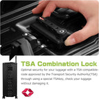 AnyZip Luggage Aluminium Frame Suitcase Hard Shell TSA Lock No Zipper 28In Black - Image 7