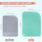 Quccefods 2 Pack Heat Resistant Mat Large Silicone Hot Hair Tools Holder for Curling Irons Flat Iron Hair Styling Tools Mat Portable Vanity Pad
