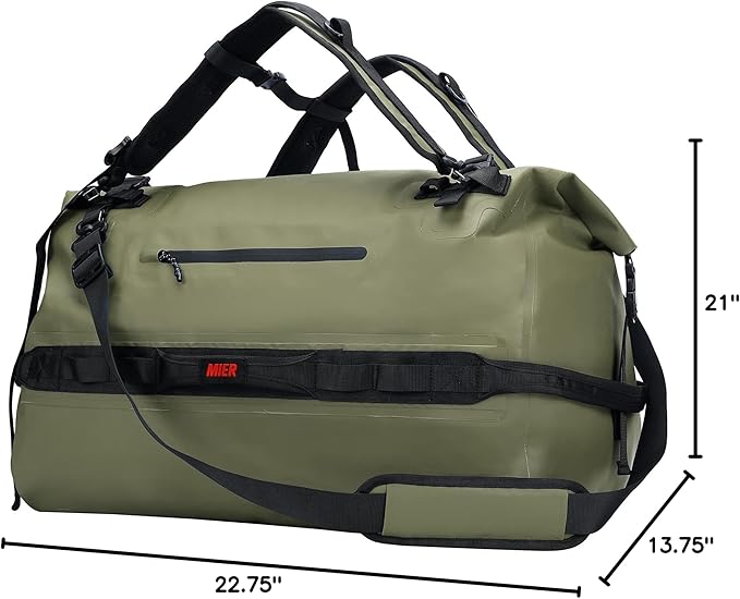 MIER Large Waterproof Duffel Bag Rolltop Dry Backpack Duffle Bags - Image 9