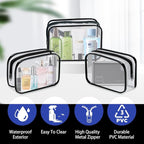 16 Pieces Clear Cosmetic Bags PVC Clear Makeup Bags TSA Approved Toiletry Bag - Image 5