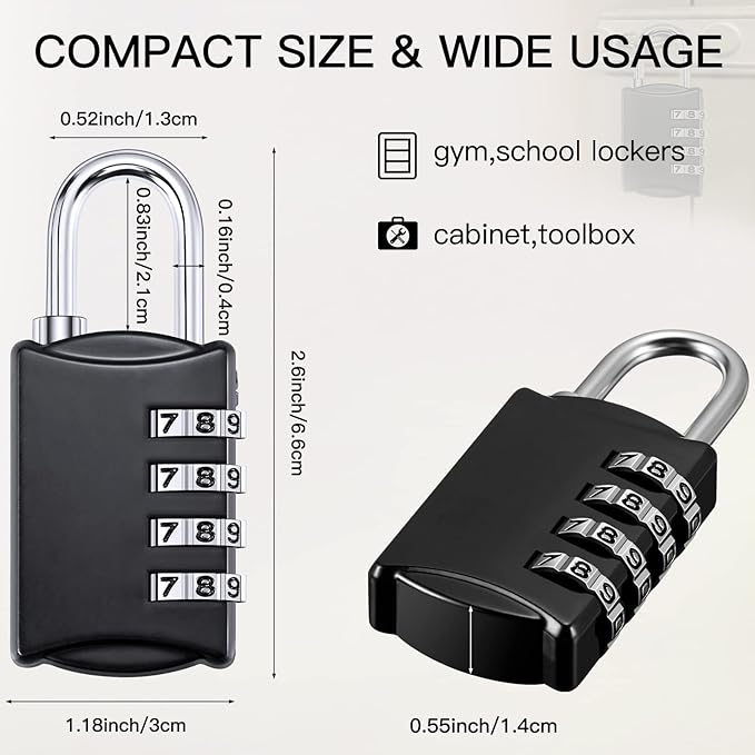 Moxweyeni 20 Pcs 4 Digit Combination Lock Small Combo Luggage Number Locks - Image 2