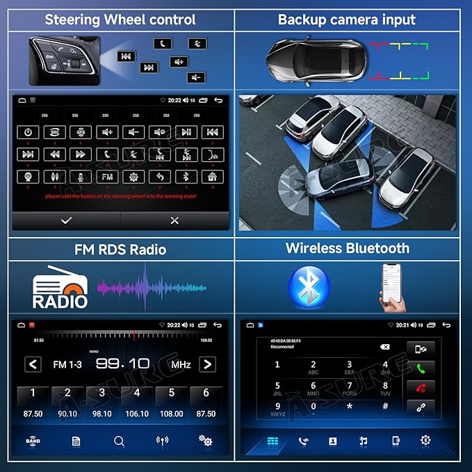 ASURE 2+64GB Car Stereo Radio for Ford Mustang 2010-2014, 10.1 inch 4Core - Image 7
