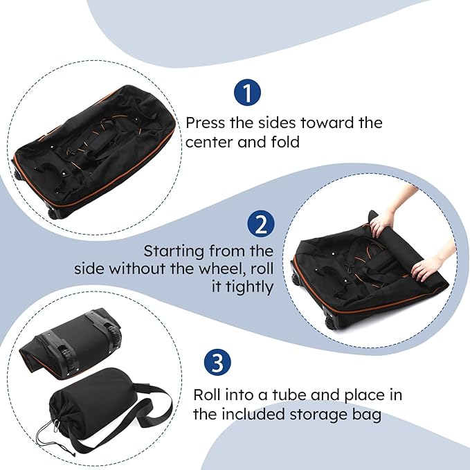 110L Expandable to 140L 32” Foldable Oxford Soft-Sided Rolling Duffle Bag - Image 4