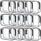 12 Pcs Clear Cosmetic Bag PVC Waterproof Zippered Clear Toiletry Carry Pouch by Eilyliafe