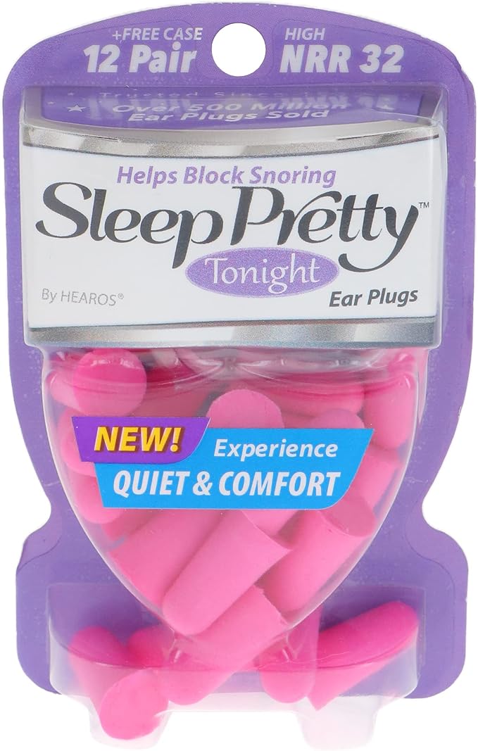 Hearos Sleep Pretty Tonight Foam Ear Plugs, Hearing Protection, 32 NRR by Hearos