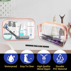 16 Pieces Clear Makeup Bags Bulk, TSA Approved Toiletry Bag - Image 7