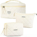 Makeup Bag 3 PCS Cosmetic Bags for Women, Large Travel Make up Bag Set Cute by Lodmemo