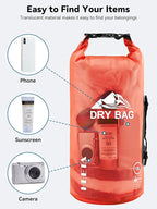 HEETA Dry Bag Waterproof for Women Men, 5L/10L/20L/30L/40L Roll Top Lightweight - Image 7