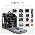 K&F CONCEPT Camera Backpack Bag, Professional DSLR/SLR/Mirrorless Camera Bag - Image 3