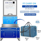 For United Airlines Foldable Carry on Bag 22x14x9 Travel Duffel Bag Packable - Image 2