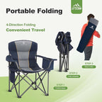 LET'S CAMP Folding Camping Chair Oversized Heavy Duty Padded Outdoor Chair - Image 9