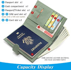 Passport Holder for Travel Women RFID Blocking Genuine Leather Passport Wallet - Image 2