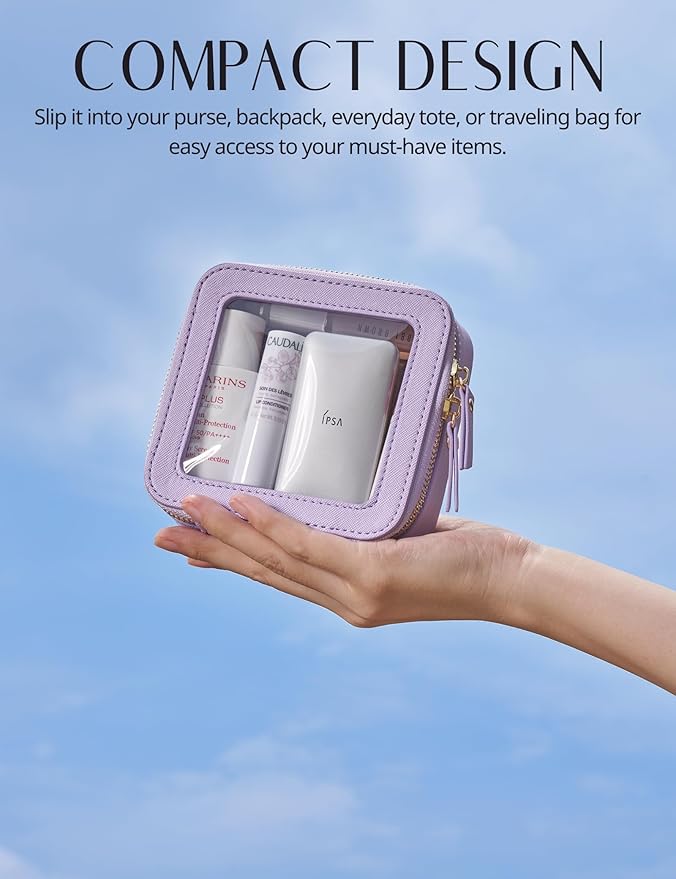 Popvibe Clear Makeup Bag Travel Cosmetic Case Transparent Toiletry Bag - Image 5