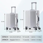 YYW Aluminum Carry-On Luggage Airline Approved Lightweight Suitcase - Image 3