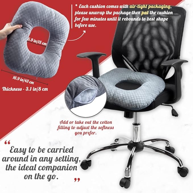 Stuffed Donut Pillow Seat Cushion | - Image 7