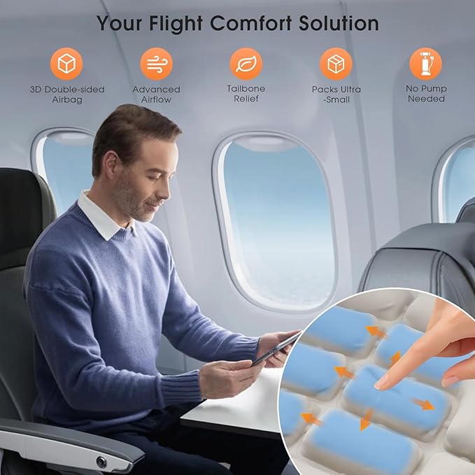 3D Inflatable Seat Cushion for Airplane Travel - Image 2