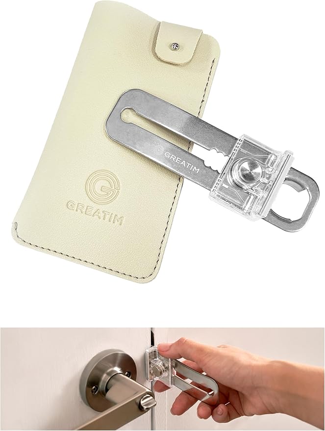 Greatim Portable Door Lock for Travel Hotel Safety, Stainless Steel Security by GREATIMINTERNATIONALINC