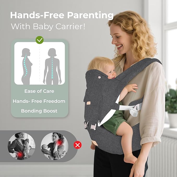FRUITEAM Baby Carrier Newborn to Toddler, 6-in-1 Ergonomic & Adjustable Baby - Image 6
