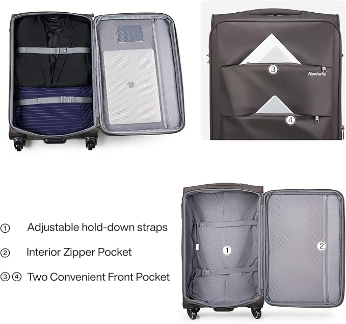 Hanke 20/28 Inch 2 Piece Luggage Sets - Image 7