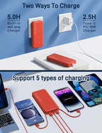Portable Charger with Built in Cable and AC Wall Plug, USB C Power Bank - Image 5