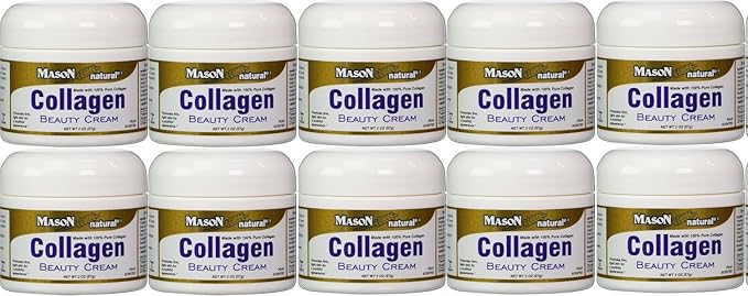Collagen Beauty Cream Made With 100% Pure Collagen Promotes Tight Skin Enhances Skin Firmness 2 Oz. Jar Pack Of 10