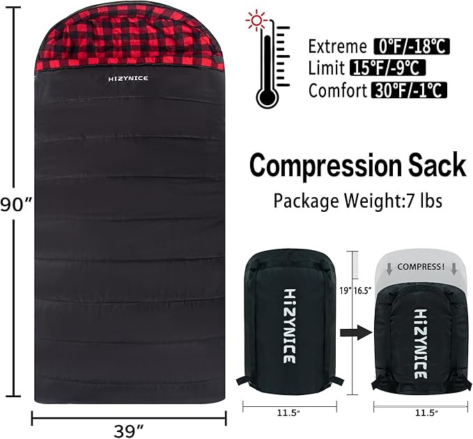 0 Degree Sleeping Bag 100% Cotton Flannel XXL - Image 2