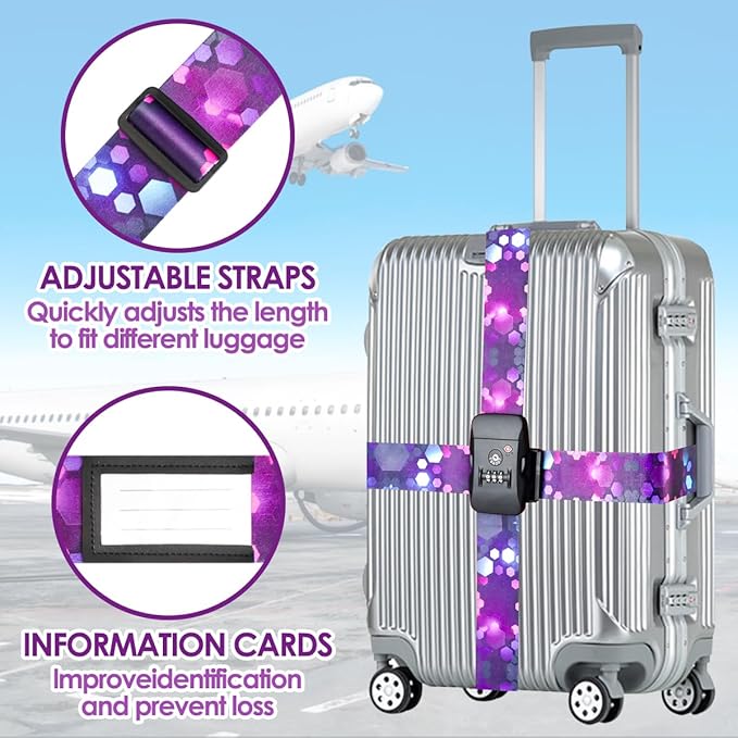 Adjustable Travel Luggage Strap Suitcase Belt Travel Bag Accessories 1.96 in W - Image 4