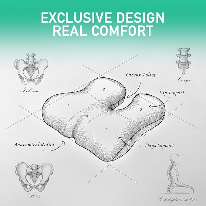 Non-Flattening Seat Cushion for Office Chairs, Gaming Chairs – Donut Pillow - Image 3