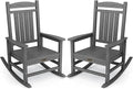 SERWALL Outdoor Rocking Chair Set of 2, HDPE Patio Rocking Chair All-Weather by SERWALL