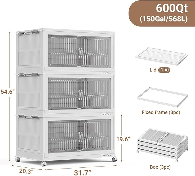 BROVIEW 600Qt Extra Large Stackable Storage Bins - Image 2