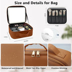 Travel Makeup Bag with LED Mirror and 10x magnifying glass with 3 Lighted - Image 5