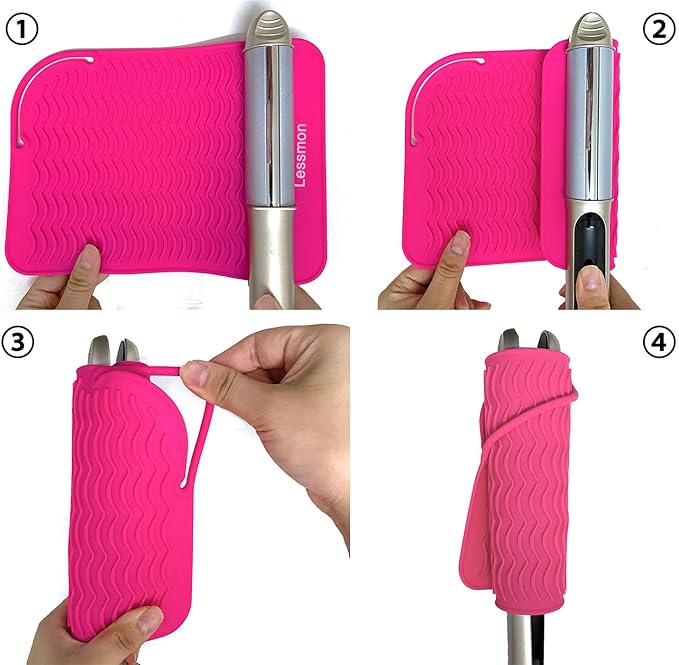 Large Heat Resistant Mat for Curling Irons, Hair Straightener, Flat Irons and Hair Styling Tools 11" x 7.5", Pink