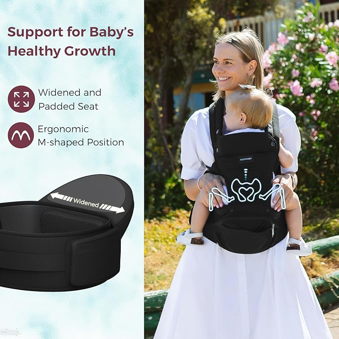 Momcozy Baby Carrier with Hip Seat, 2-in-1 Forward-Facing Carry - Image 7
