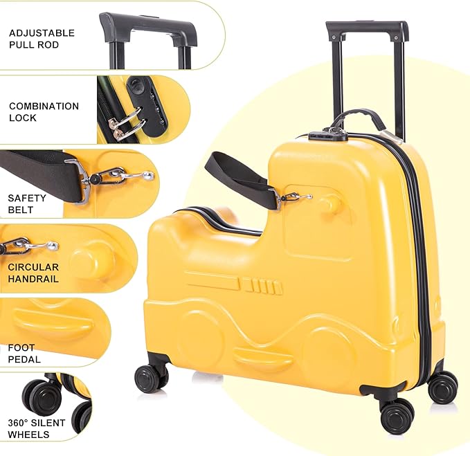 Apelila 22 inch Ride on Suitcase - Image 2