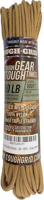 TOUGH-GRID 550 Paracord Rope Nylon Parachute Cord, Made in USA Survival Kit - Image 3