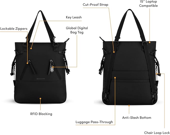 Sherpani Tempest, Anti Theft Convertible Backpack Tote, 14L Travel Backpack - Image 6