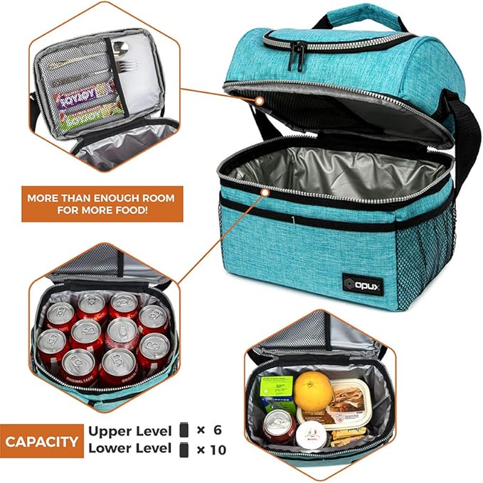 OPUX Lunch Box For Men Women, Insulated Large Lunch Bag Adult Work, Double - Image 7