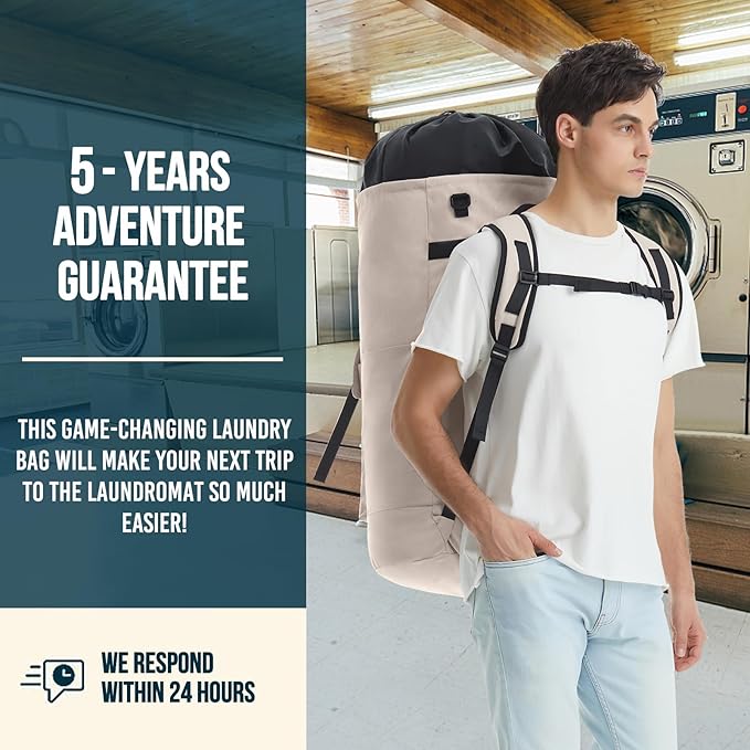 Laundry Bag Extra Large Heavy Duty, 115L Laundry Backpack, College Laundry Bag - Image 6