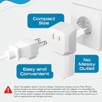 Ceptics European Travel Plug Adapter Europe Power Adaptor Charger Dual Input - Image 3