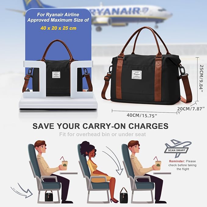 Travel Duffel Bag, Sports Tote Gym Bag, Shoulder Weekender Overnight Bag - Image 3